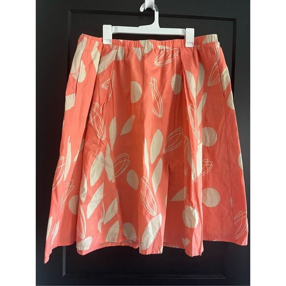 Lane Bryant peach and beige printed lined cotton circle skirt Size 14/16 - Picture 2 of 5